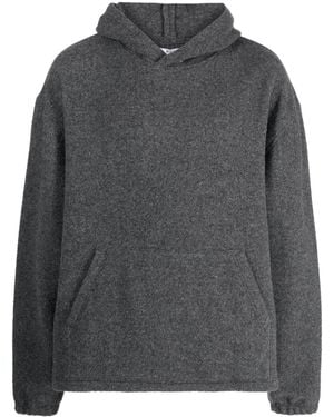 Rier Mélange Felted Virgin Wool Hoodie - Grey