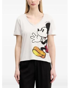 Desigual T-Shirt Mit V-Ausschnitt - Weiß