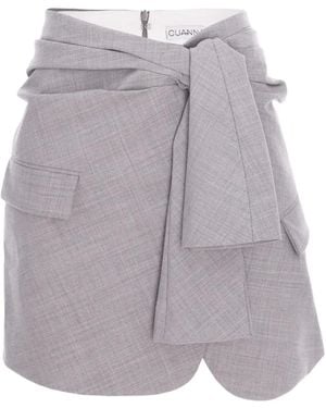 CuAnna Wanda Tie-Detail Mini Skirt - Gray