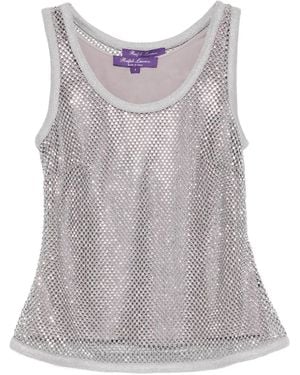 Ralph Lauren Crystal-Embellished Tank Top - Gray
