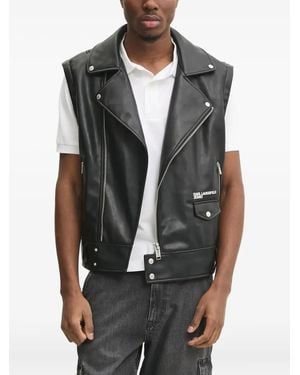 Karl Lagerfeld Ärmellose Bikerjacke - Grau