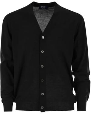 Fedeli Cardigan À Col V - Black