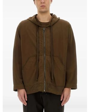 Uma Wang Zip-Up Hoodie - Brown