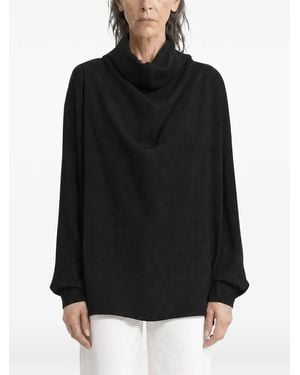 TOTEME Cowl-Neck Scarf-Detail Blouse - Black