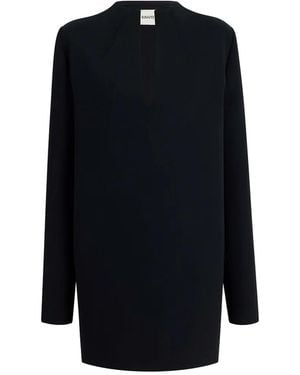 KHAITE Vestido Corto Con Abertura - Azul