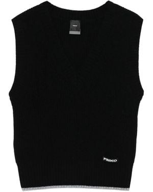 Pinko Vネック ニットベスト - ブラック