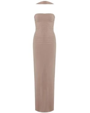Maygel Coronel Catedral Ruched Cut-Out Beach Dress - White