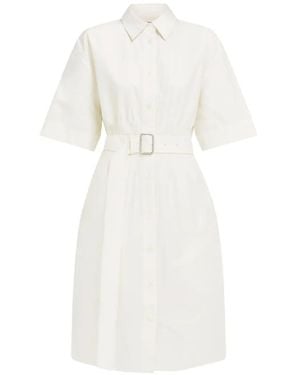 Ferragamo Cotton And Silk Shirt Dress - White
