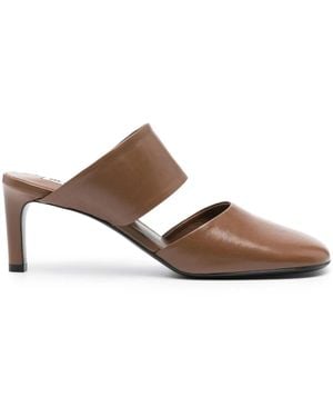 Jil Sander スクエアトゥ ミュール - ブラウン