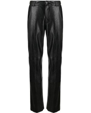 There Was One Tailored Faux-Leather Trousers - Black