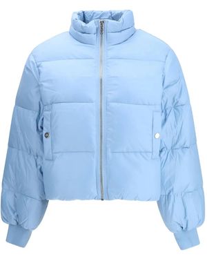 Ganni Zip-Up Puffer Jacket - Blue