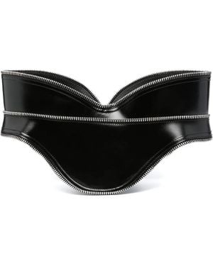 McQueen Leather Corset Belt - Black