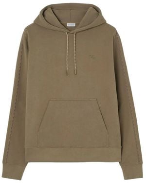 Burberry Check Katoenen Hoodie - Groen