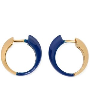 Jil Sander Logo Hoop Earrings - Blue