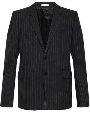 McQueen Pinstriped Blazer - Black