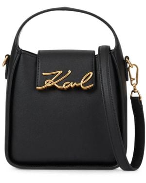 KARL LAGERFELD Small K/Signature Crossbody Bag - Black