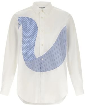 Comme des Garçons Contrast Insert Shirt - Blue