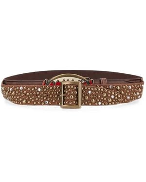 DSquared² Ceinture À Détails De Clous Et Cristaux - Brown