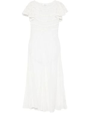 GIMAGUAS Gerüschtes Mary Midikleid - Weiß