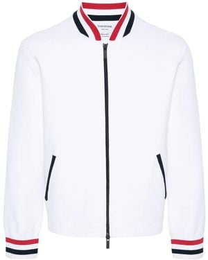 Thom Browne Bomberjacke Mit Rwb-Streifen - Weiß