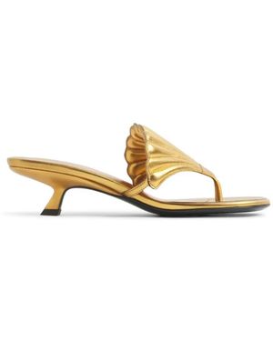 Mugler Shell-Detail Sandals - Metallic