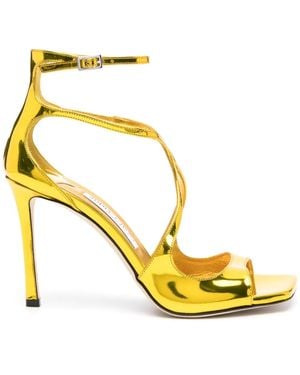 Jimmy Choo Azia 95mm レザーサンダル - メタリック