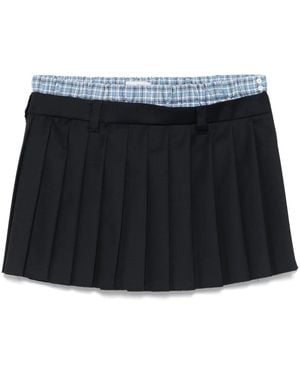 Miu Miu Pleated Mini Skirt - Black