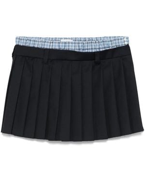 Miu Miu Pleated Mini Skirt - Black