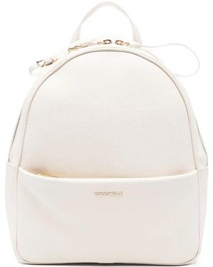 Coccinelle Nory Zip Leather Backpack - White
