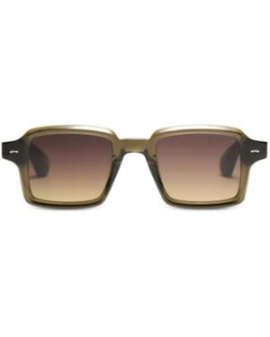 PETER AND MAY Saguaro Square-Frame Sunglasses - Green