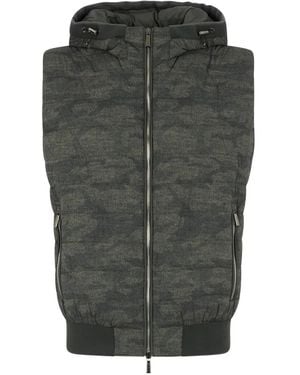 Moorer Hooded Zip Gilet - Green