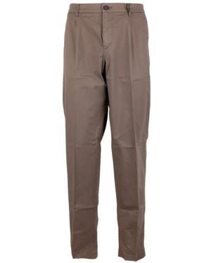 Peserico Pleated Straight-Leg Trousers - Grey