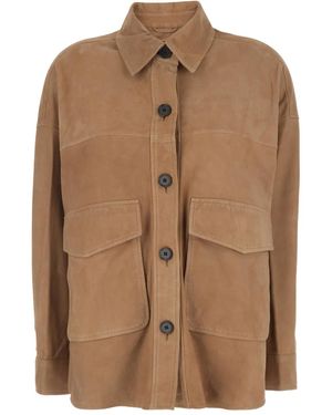 Arma Button Patch Pocket Jacket - Brown