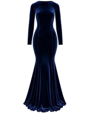 ROSERRY Melbourne Backless Velvet Gown - Blue