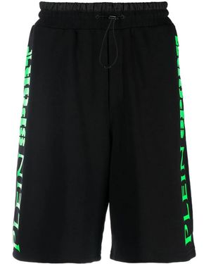 Philipp Plein Shorts Da Corsa Con Stampa - Nero