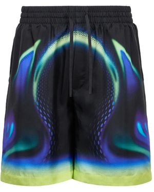 CASABLANCA Drawstring-Waist Print Shorts - Blue