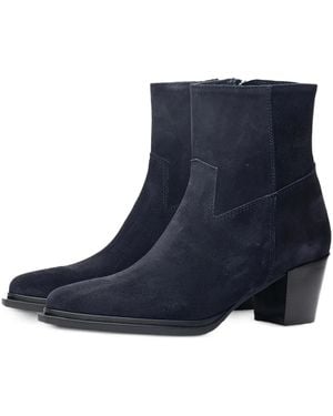 Poche Paris Pointed-Toe Ankle Boots - Blue