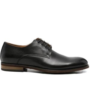 SERGIO MORETTI FIRENZE Perforated-Detail Lace-Up Fastening Derby Shoes - Black