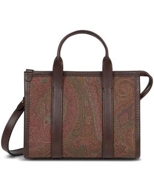 Etro Paisley Jacquard Mini Tote Bag - Brown