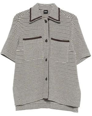 BOSS Textured Short-Sleeve Shirt - Grey
