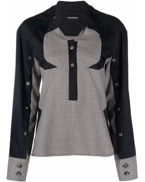 Kiko Kostadinov Two-Tone Houndstooth-Pattern Blouse - Multicolor