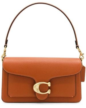 COACH Bolso De Hombro De Piel Con Placa Del Logo - Marrón