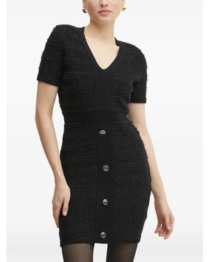 Marciano Button-detail short-sleeve mini dress - Schwarz
