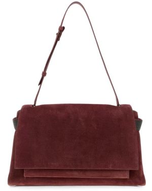 Brunello Cucinelli Suede Shopping Handbag With Adjustable Shoulder Strap - Purple