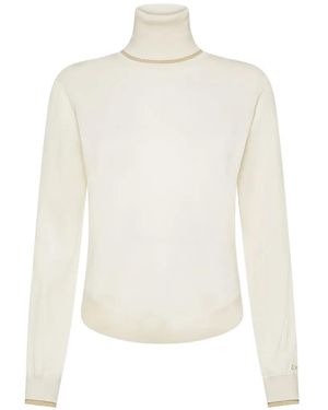 Sun 68 Lurex-Trim Roll-Neck Sweater - White