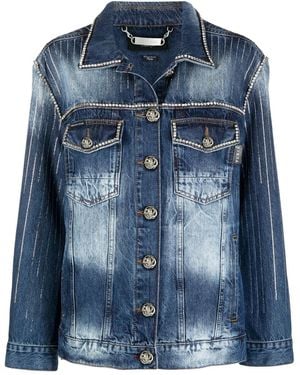 Philipp Plein ビジュートリム デニムジャケット - ブルー