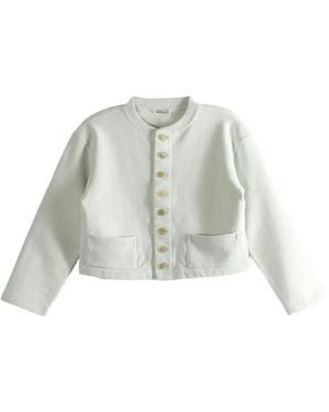 AURALEE Geknöpfter Cardigan Mit Tasche - Weiß