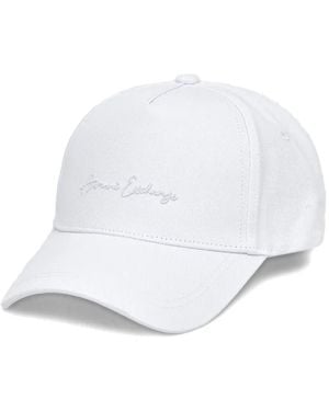 ARMANI EXCHANGE Embroidered-Logo Baseball Cap - White