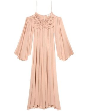 Blumarine Ruffled-Detail Maxi Dress - Pink
