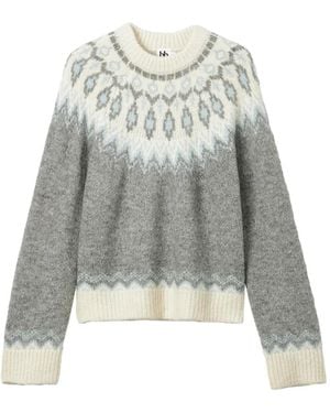 B+ AB Fair Isle Gebreide Trui - Grijs